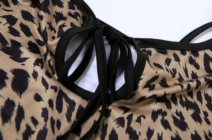 Leopard Tie Front Maxi