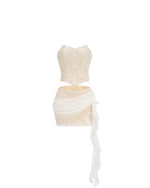 Strapless Lace Corset Two Piece