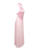 Pink Halter A-Line Maxi