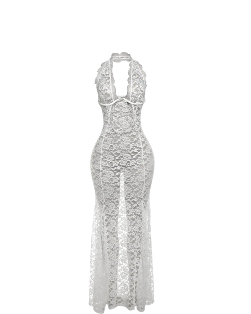 Ella Lace Halter Maxi