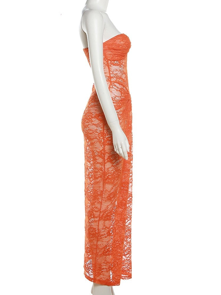 Tangerine Lace Dress
