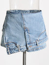 Upside Down Denim Mini Skort