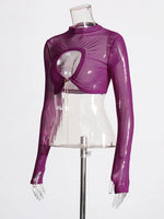 Violet Allure Sheer Mesh Top