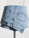 Upside Down Denim Mini Skort