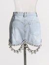 Kira Tassel Denim Skirt