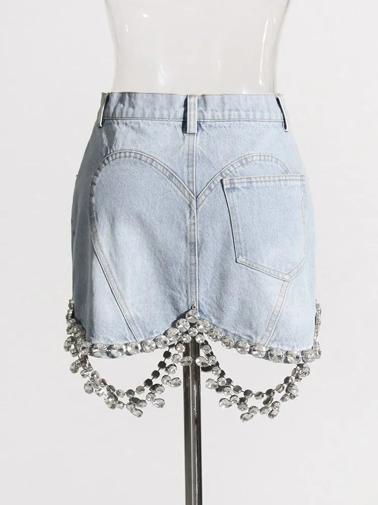 Kira Tassel Denim Skirt