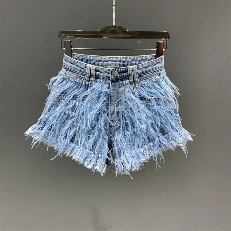 Farrah Feathered Shorts