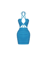 Turquoise Bandage Mini Dress