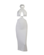 Cut Out Sleeveless Halter Maxi