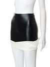 Faux Leather Tiered High Waist Skirt