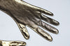 Cut Out Metallic Dress With Gloves