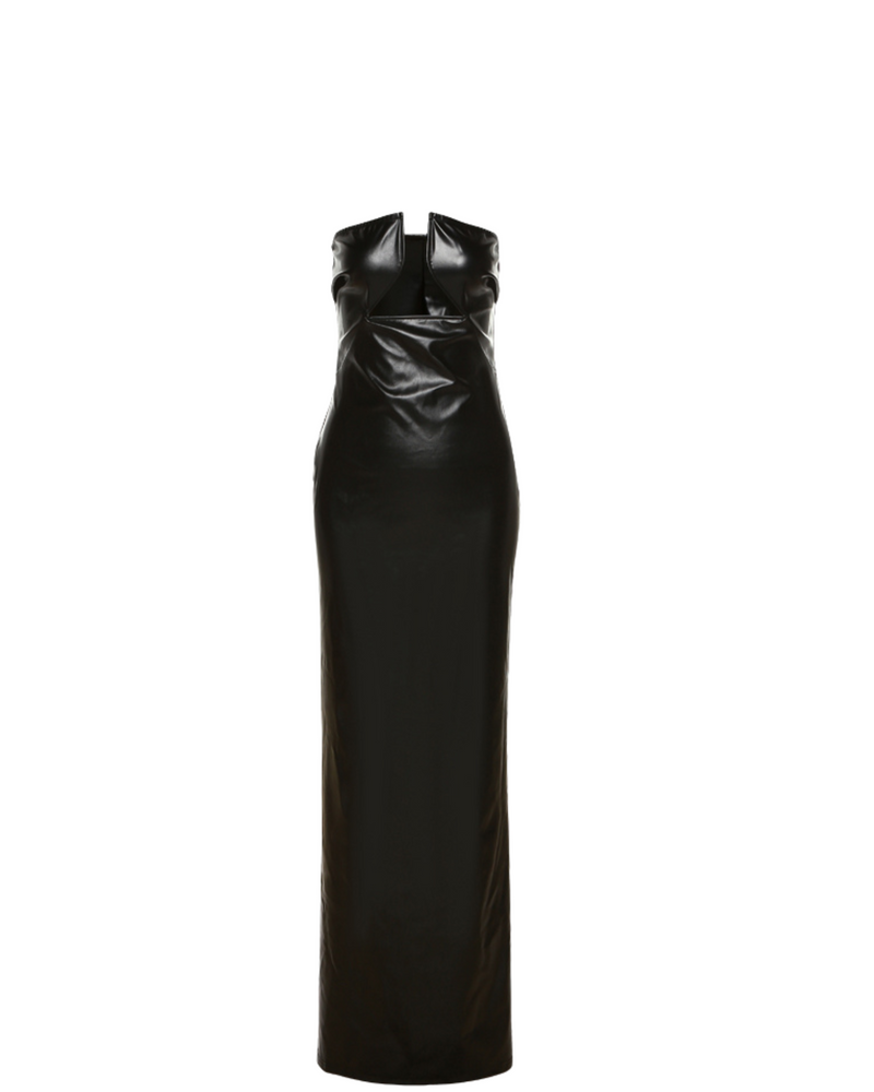 Structured Faux Leather Maxi