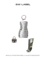 Metallic Puffer Mini Dress