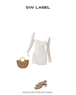 Sheer Sleeve Brunch Dress
