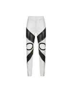 Contrast Patchwork PU Leather Pant