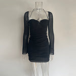 Sheer Sleeve Brunch Dress